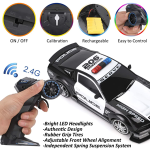  ماشین کنترلی شارژی پلیس Remote Control 1:12 RC Police Patrol Sports Car -اسباب بازی